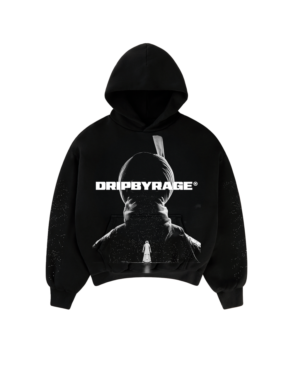 AURA STAR BIG PRINT SUN FADED BOXY HOODIE