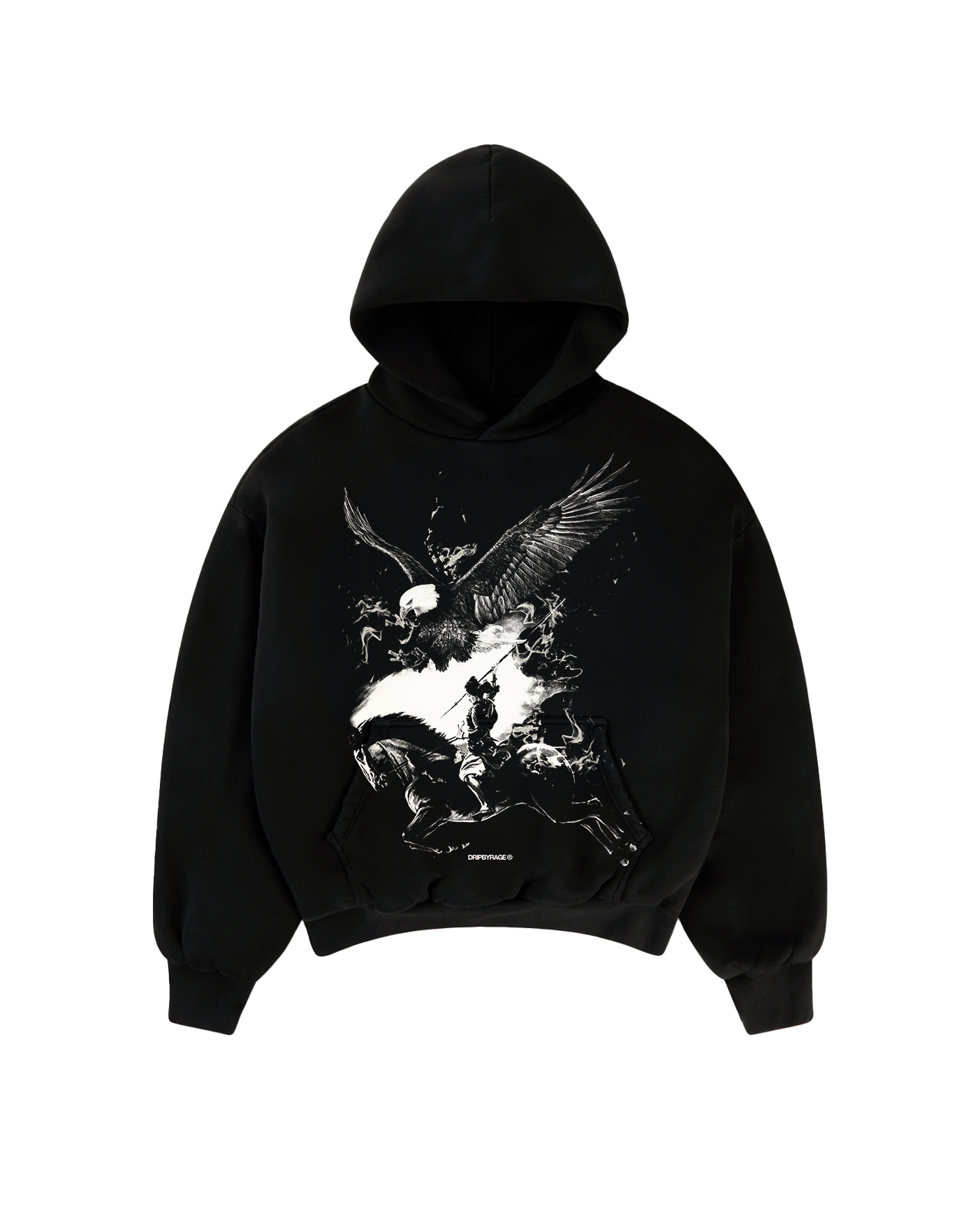NO FEAR BLACK BIG PRINT BOXY HOODIE