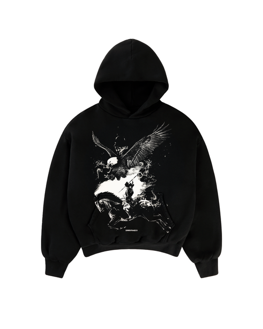 NO FEAR BLACK BIG PRINT BOXY HOODIE