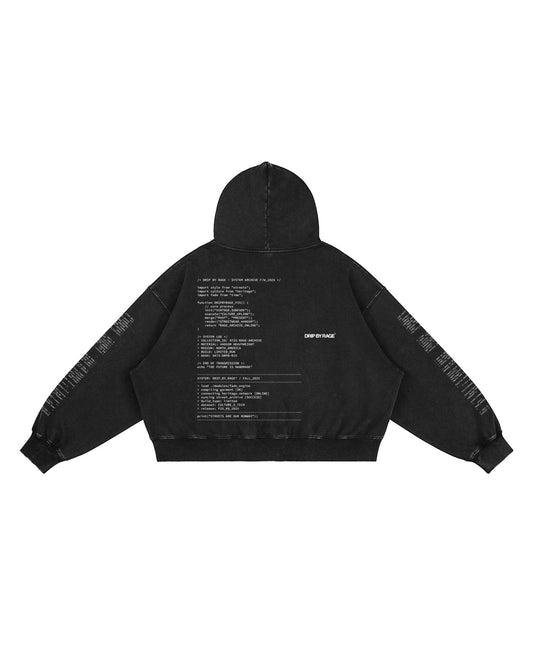 ENCRYPTED BOXY FADED HOODIE