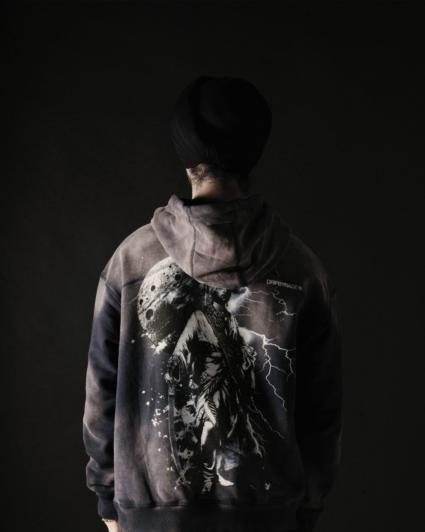 MOONLIGHT OVERSIZED PREMIUM FADED HOODIE BLUE