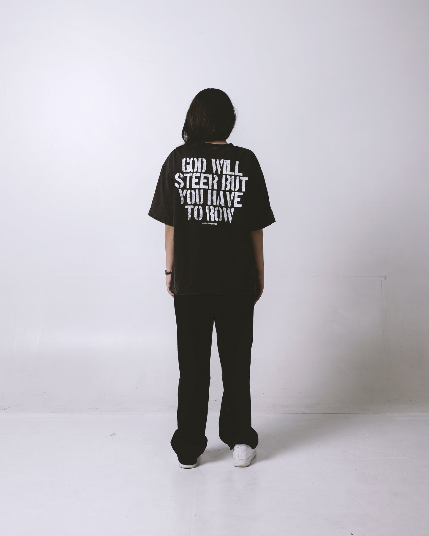 GOD WILL STEER OVERSIZED FADED T-SHIRT