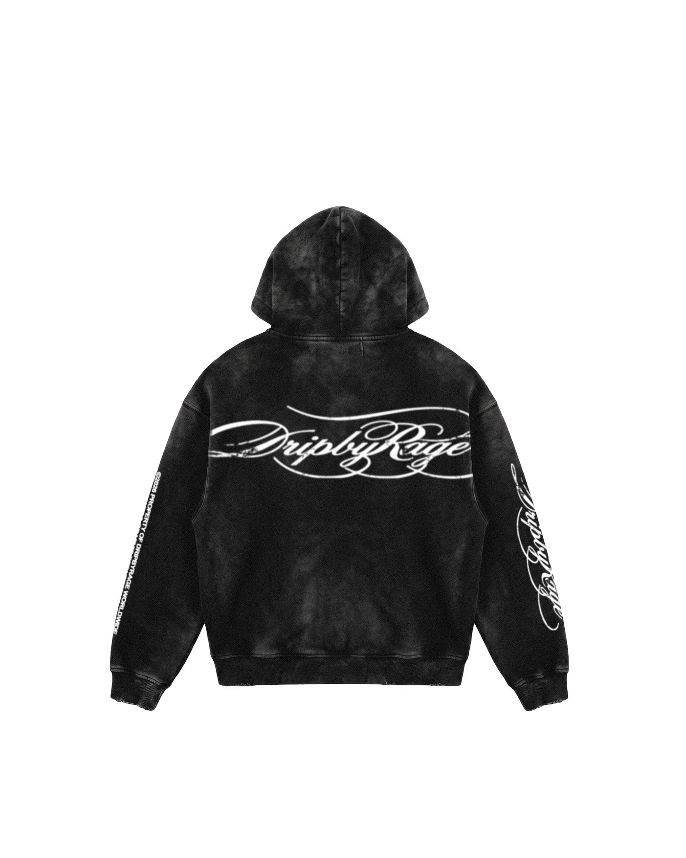 HUSAN OVERSIZED FADED ZIP-UP HOODIE