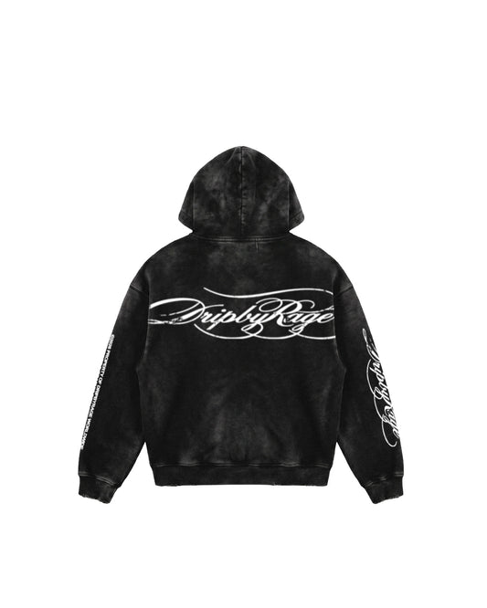 HUSAN OVERSIZED FADED ZIP-UP HOODIE