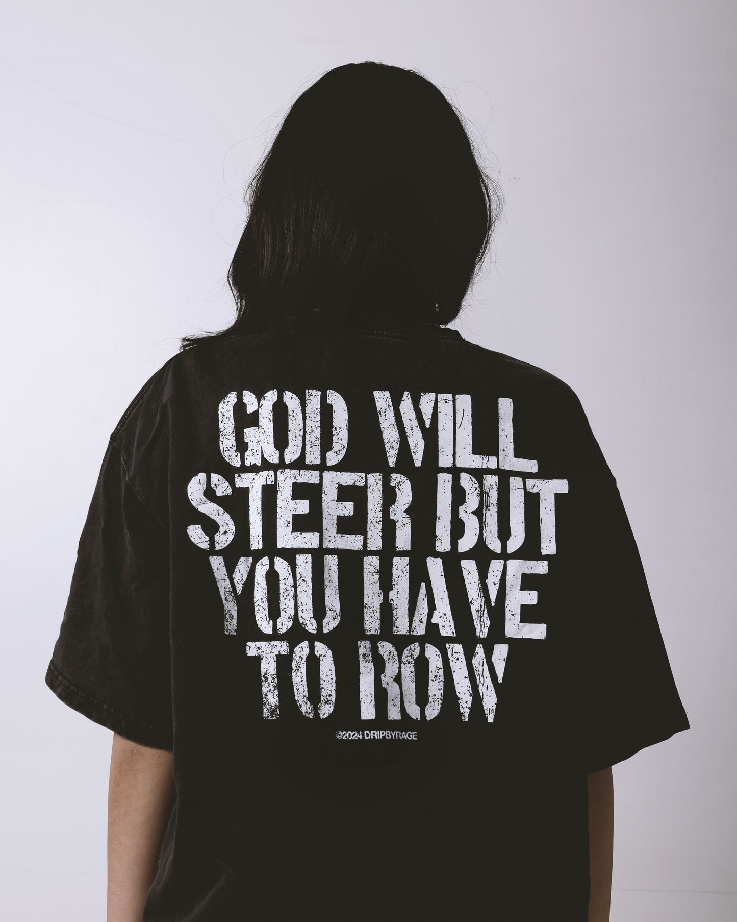 GOD WILL STEER OVERSIZED FADED T-SHIRT