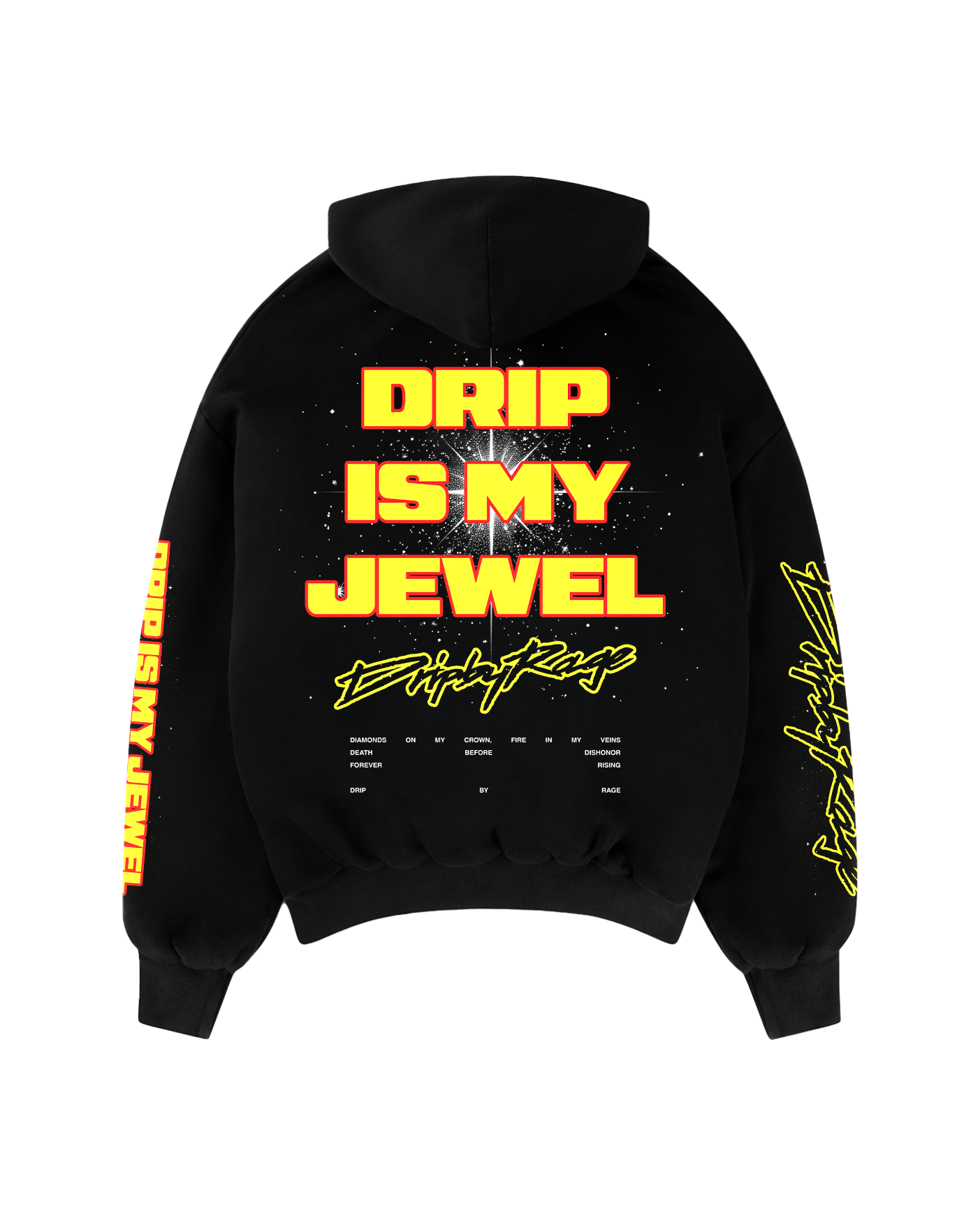 DRIP IS MY JEWEL BIG PRINT BOXY HOODIE