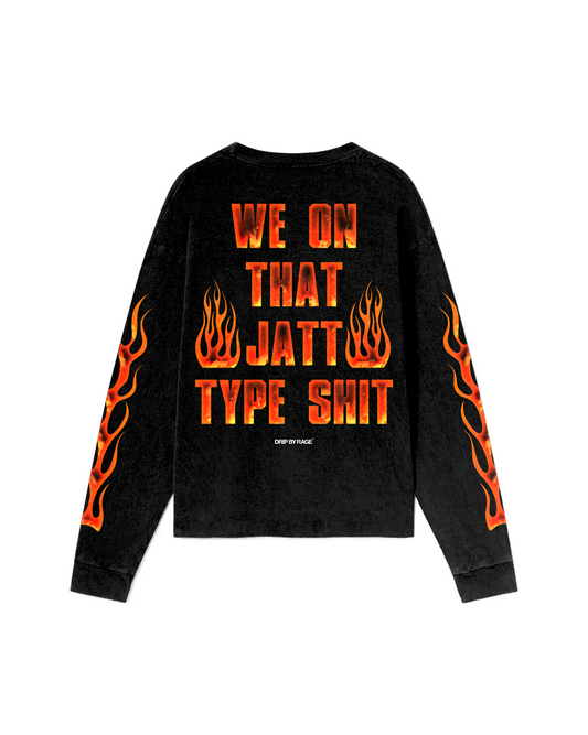 JATT TYPE SHIT OVERSIZED LONG SLEEVE T-SHIRT