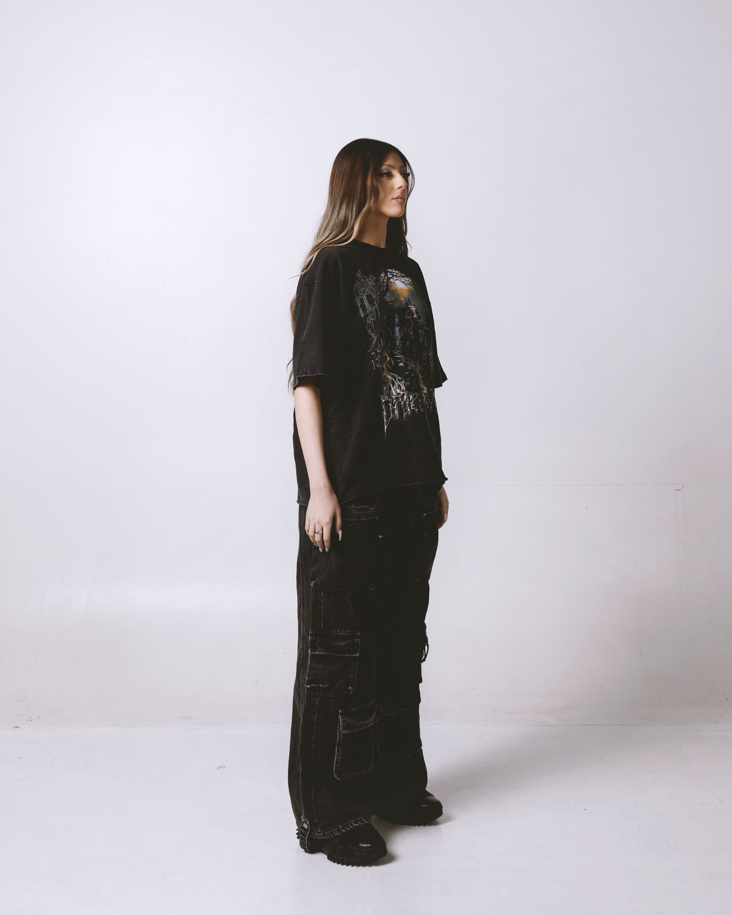 DARK KNIGHT OVERSIZED FADED T-SHIRT