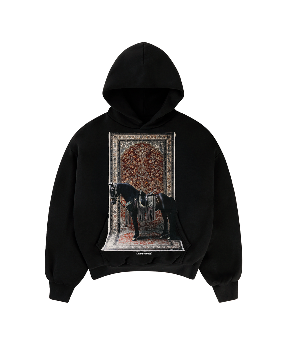 ROYALTY BIG PRINT SUN FADED BOXY HOODIE