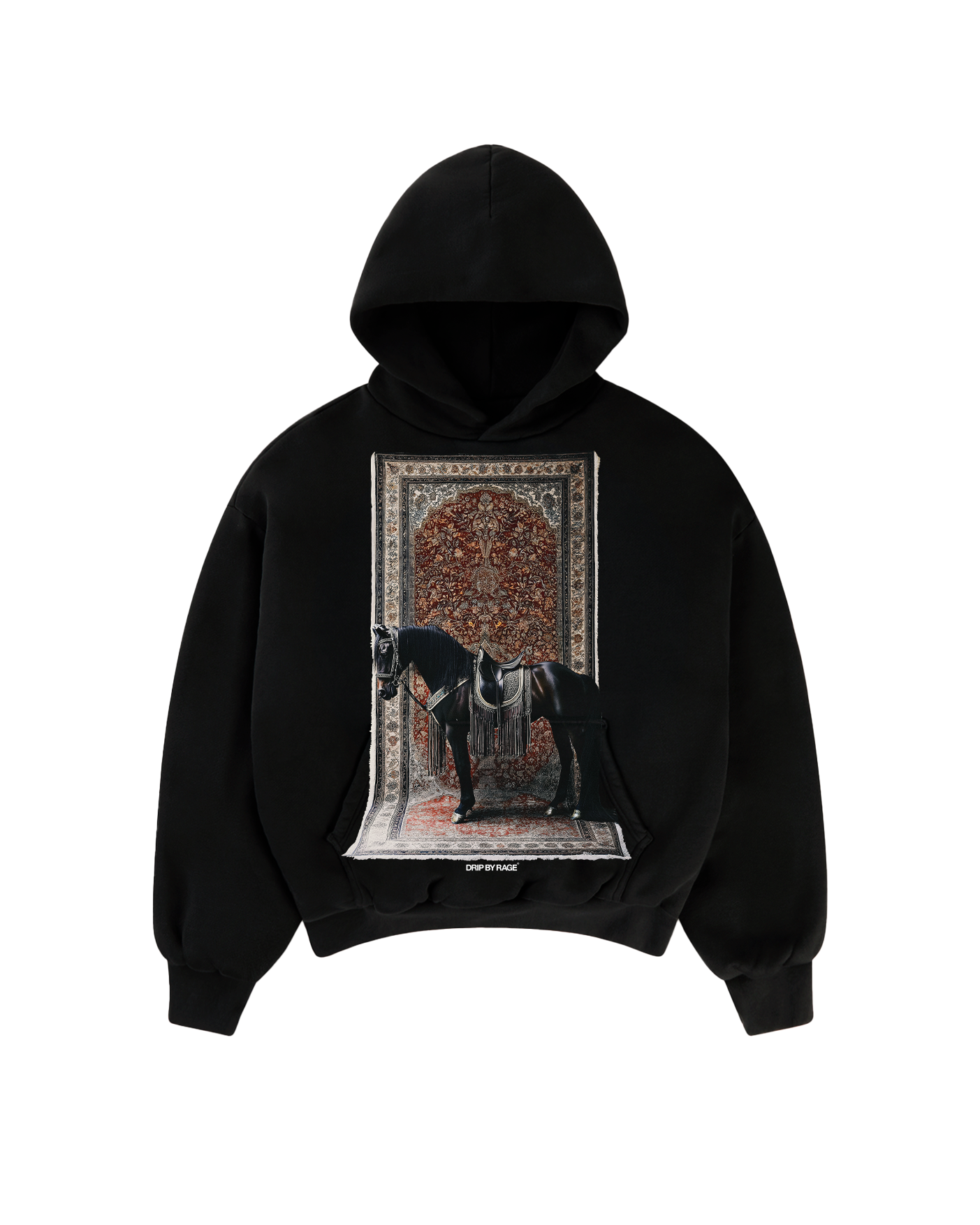 ROYALTY BIG PRINT SUN FADED BOXY HOODIE