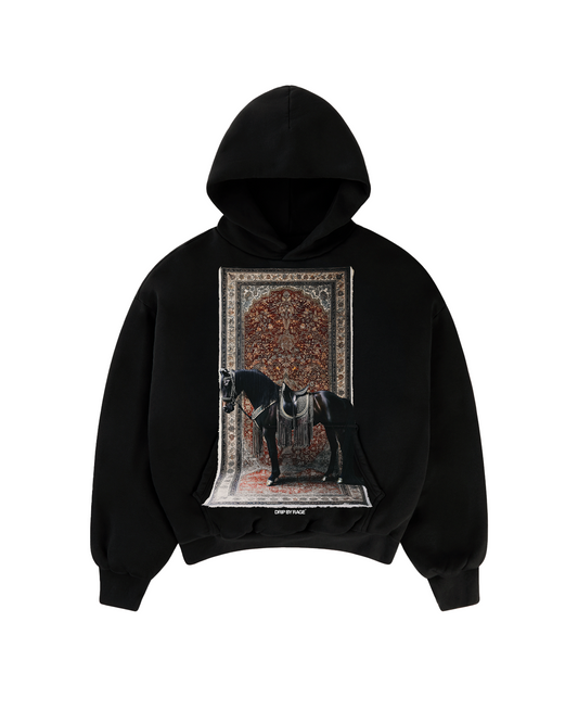 ROYALTY BIG PRINT SUN FADED BOXY HOODIE