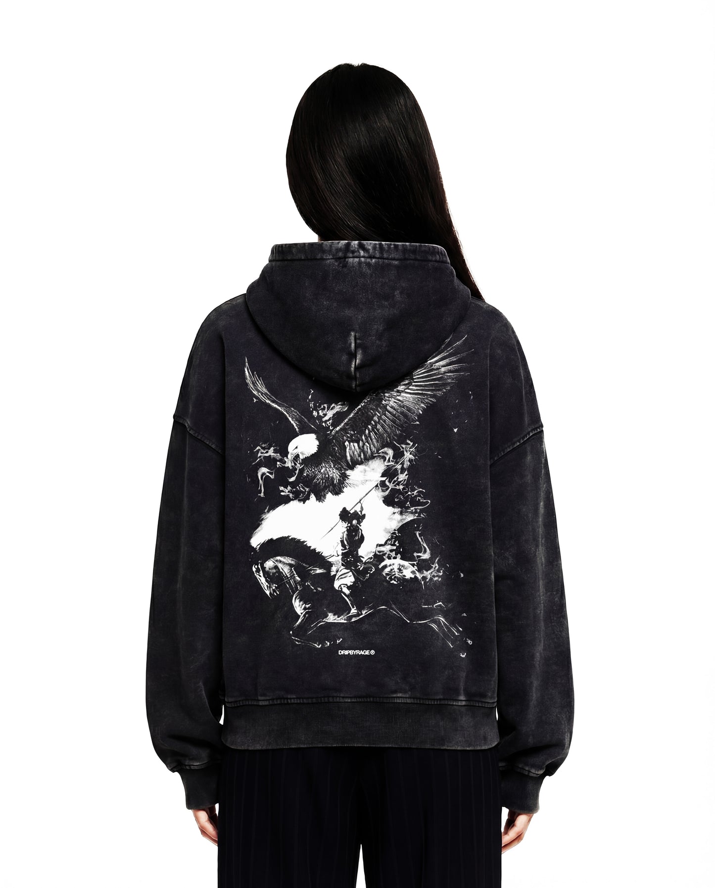 NO FEAR DARK EDITION OVERSIZED FADED HOODIE BLACK
