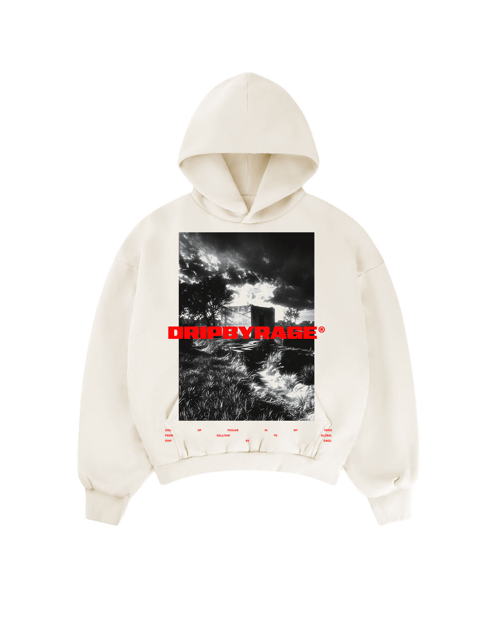 PIND LIFE BIG PRINT SUN FADED BOXY HOODIE