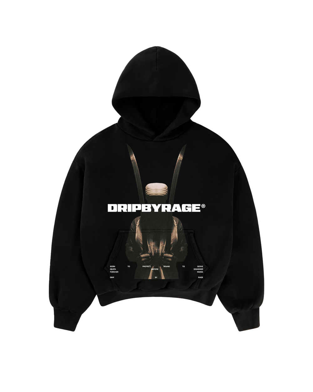 CONTEMPT BIG PRINT SUN FADED BOXY HOODIE