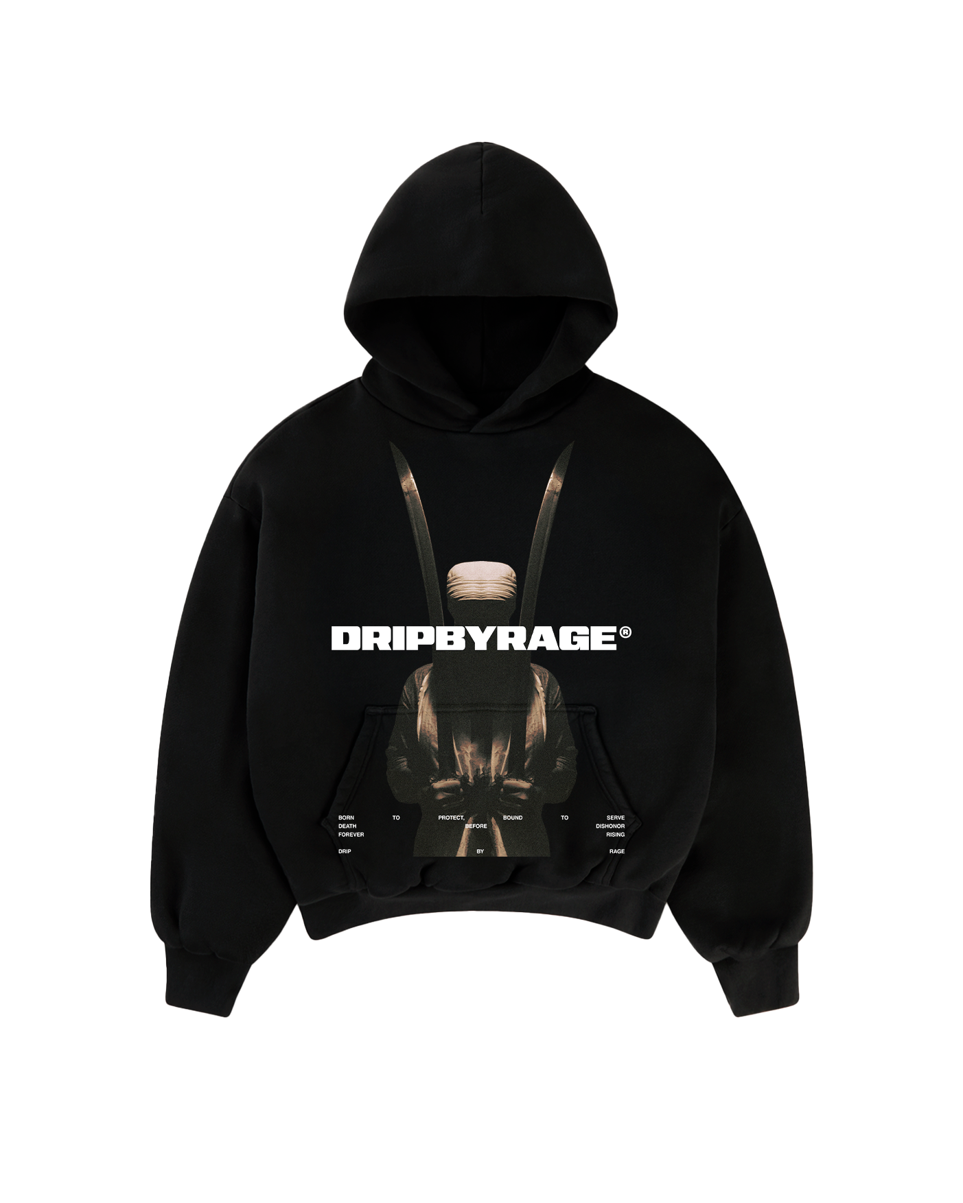 CONTEMPT BIG PRINT SUN FADED BOXY HOODIE