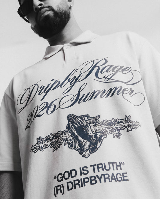 TRUTH COLLAR OVERSIZED POLO T-SHIRT