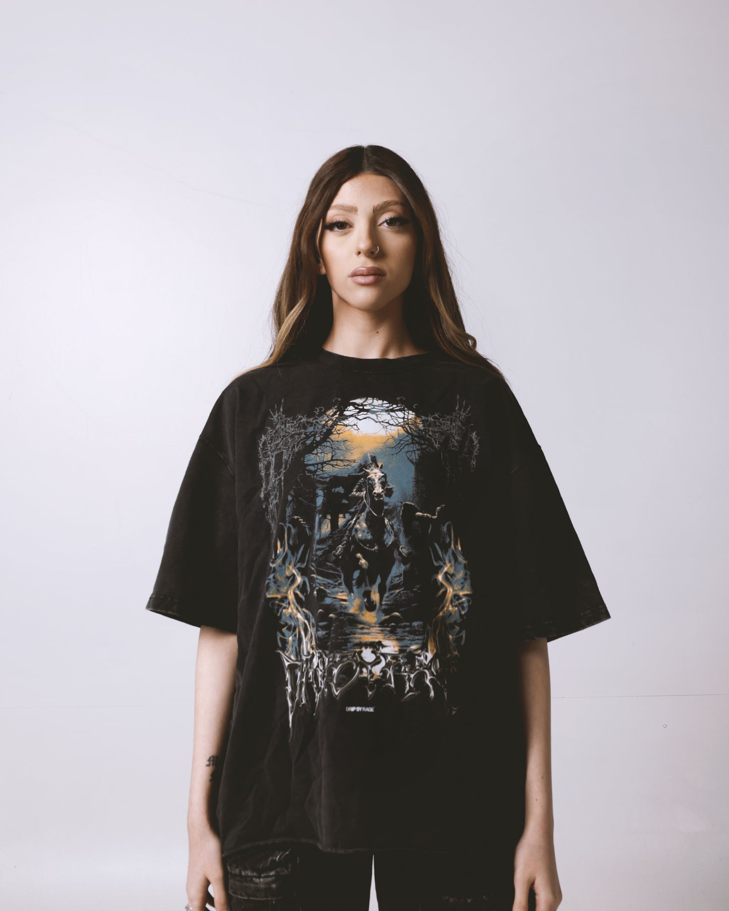 DARK KNIGHT OVERSIZED FADED T-SHIRT