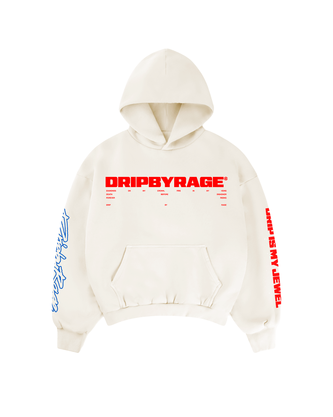 BLUE JEWEL SUN FADED BOXY HOODIE