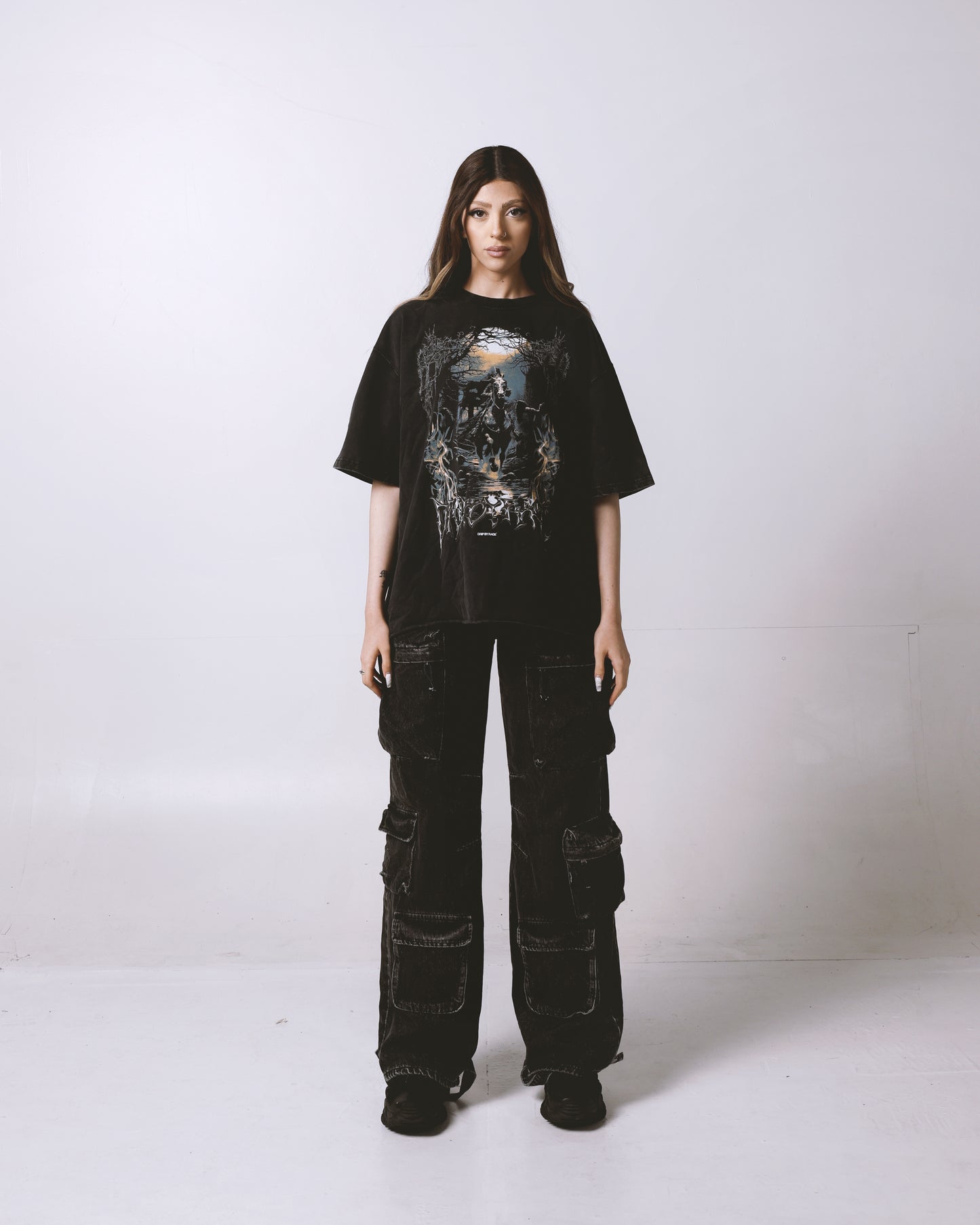 DARK KNIGHT OVERSIZED FADED T-SHIRT