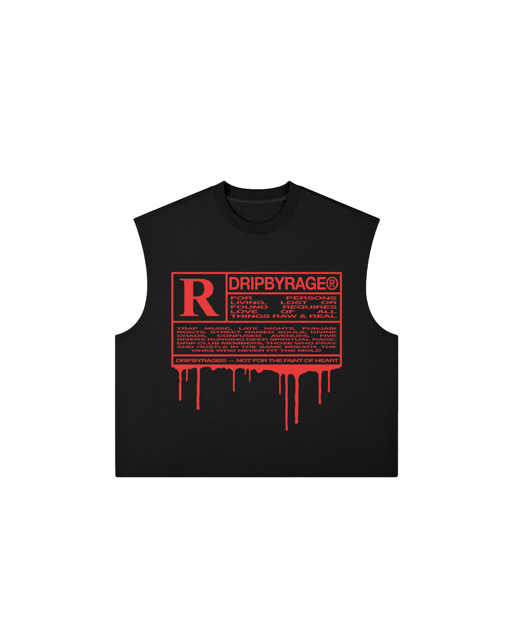R RATED 380GSM BOXY TANK TOP