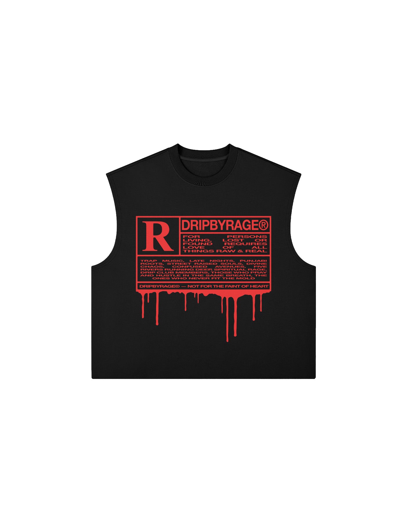 R RATED 380GSM BOXY TANK TOP
