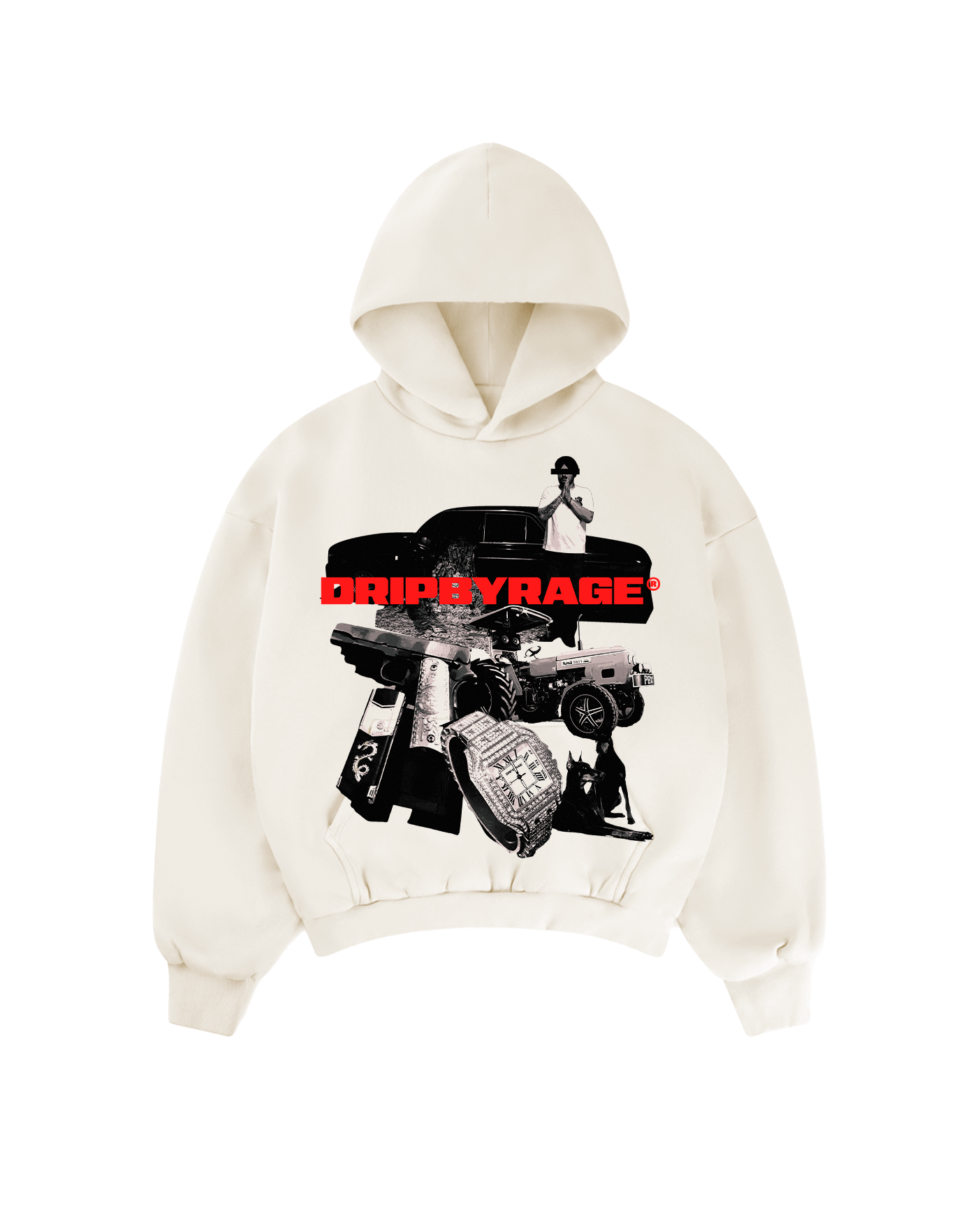 LIFE OF HIP-HOP BIG PRINT BOXY HOODIE