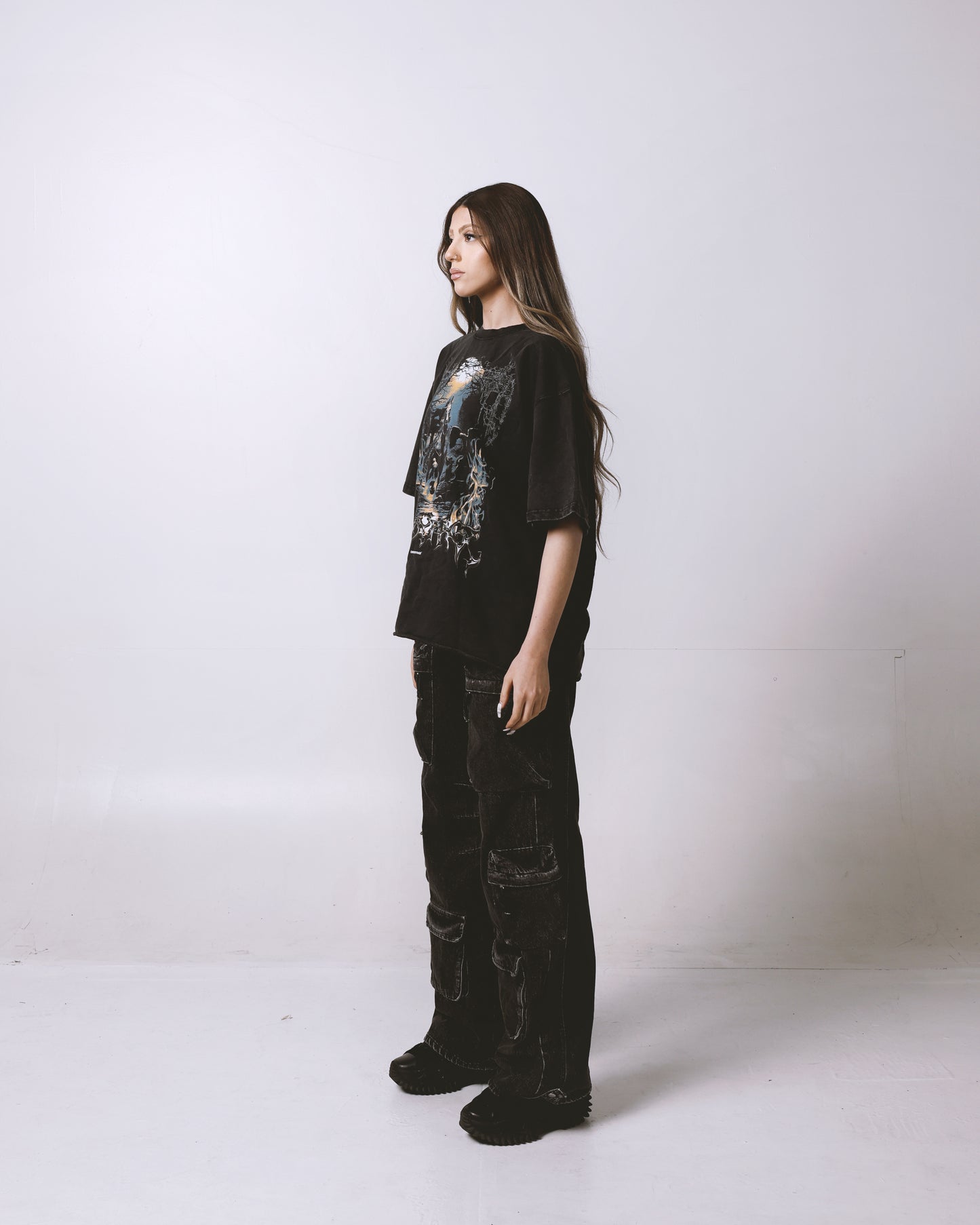 DARK KNIGHT OVERSIZED FADED T-SHIRT