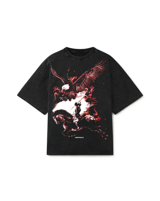 NO FEAR RED EDITION OVERSIZED FADED T-SHIRT BLACK