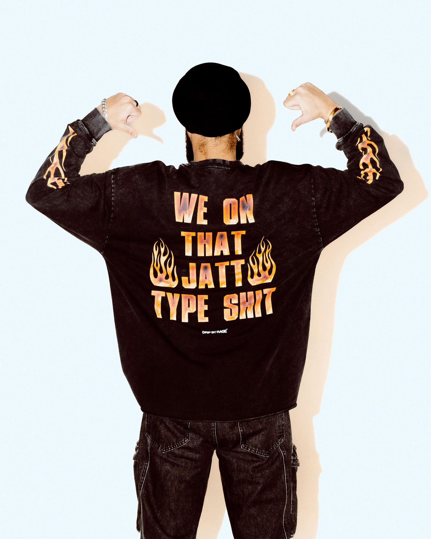 JATT TYPE SHIT OVERSIZED LONG SLEEVE T-SHIRT