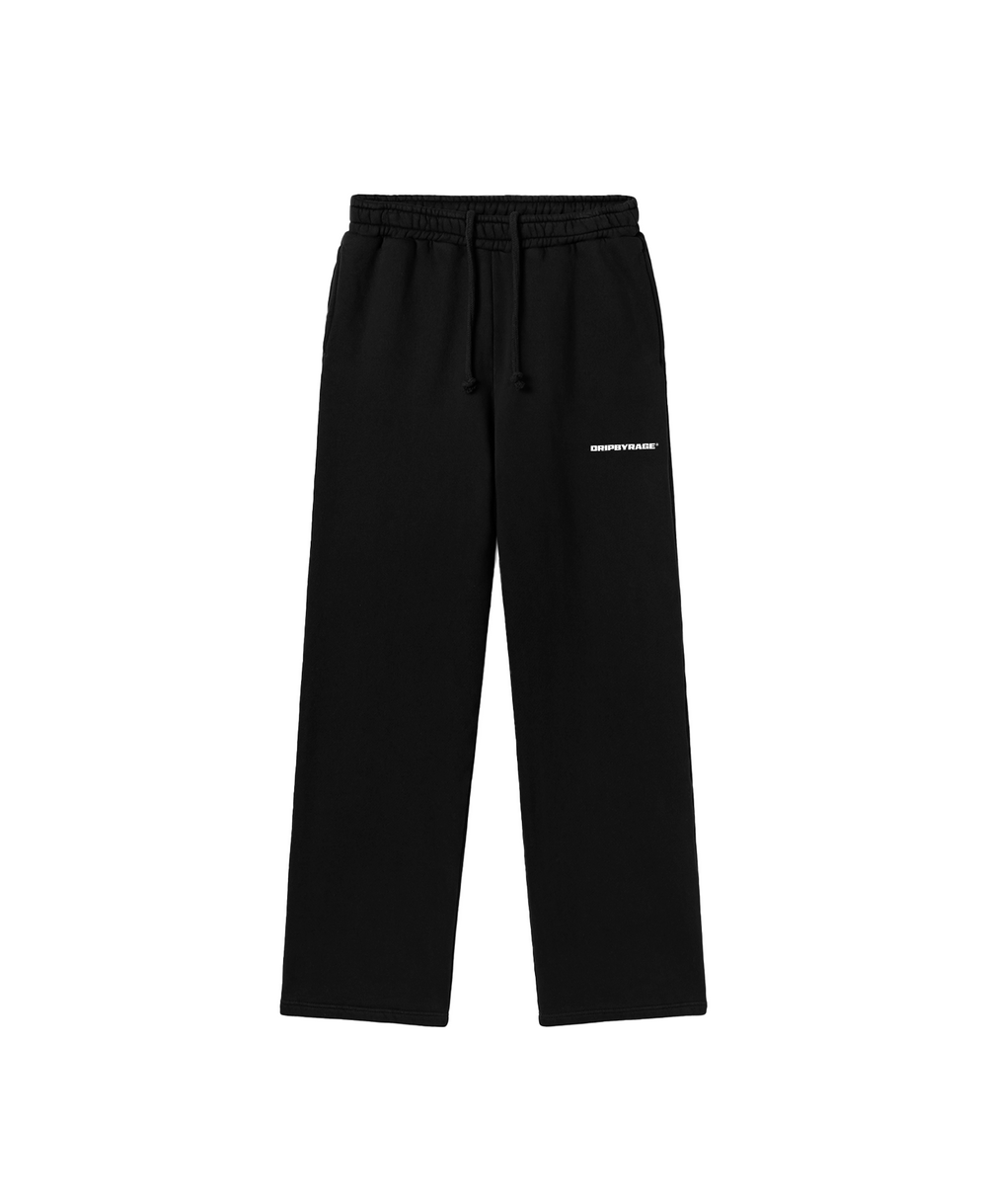 BLACK HEAVY RELAXED STRAIGHT SWEATPANTS