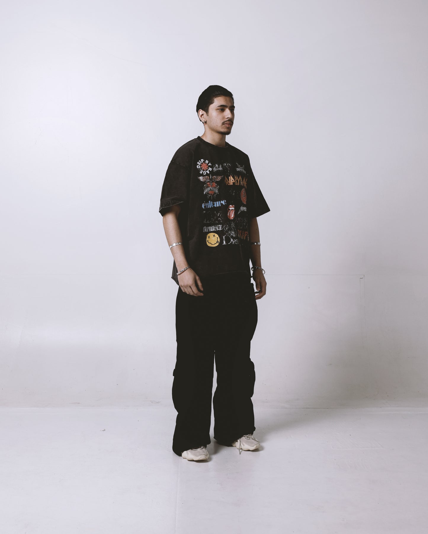DRIP LOGOS OVERSIZED FADED T-SHIRT