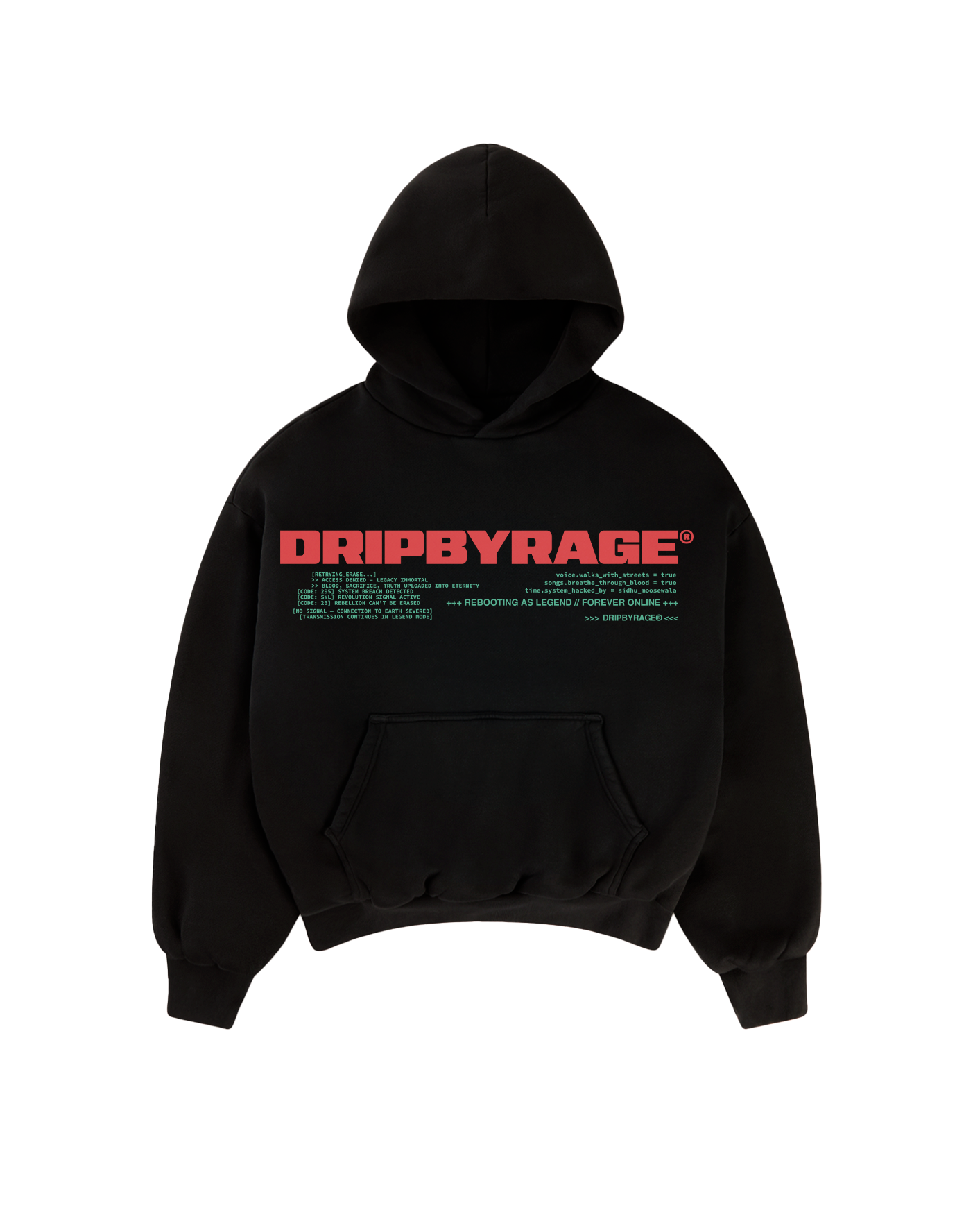 REBEL PROTOCOL SUN FADED BOXY HOODIE