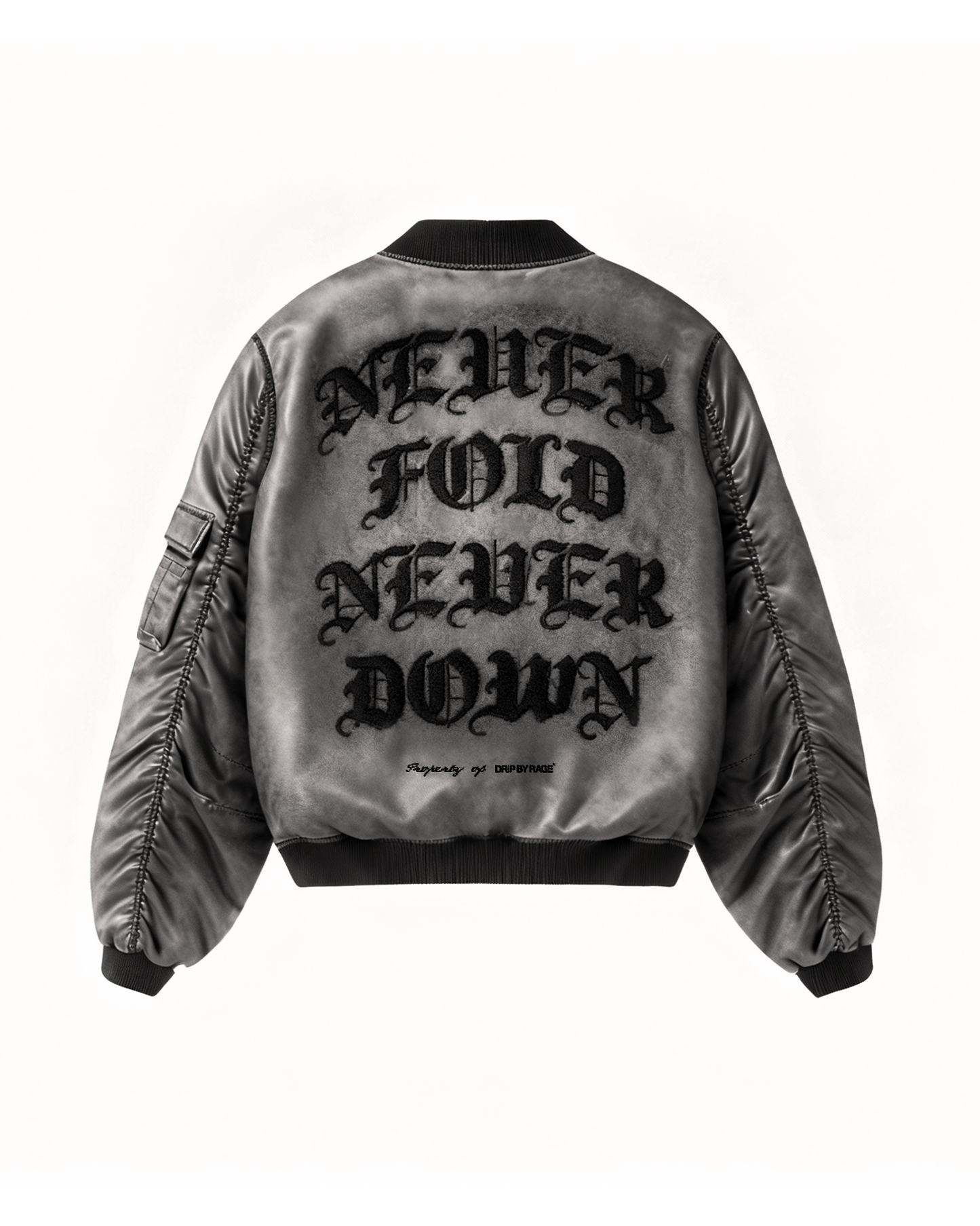 Never Fold Grey Bomber Jacket