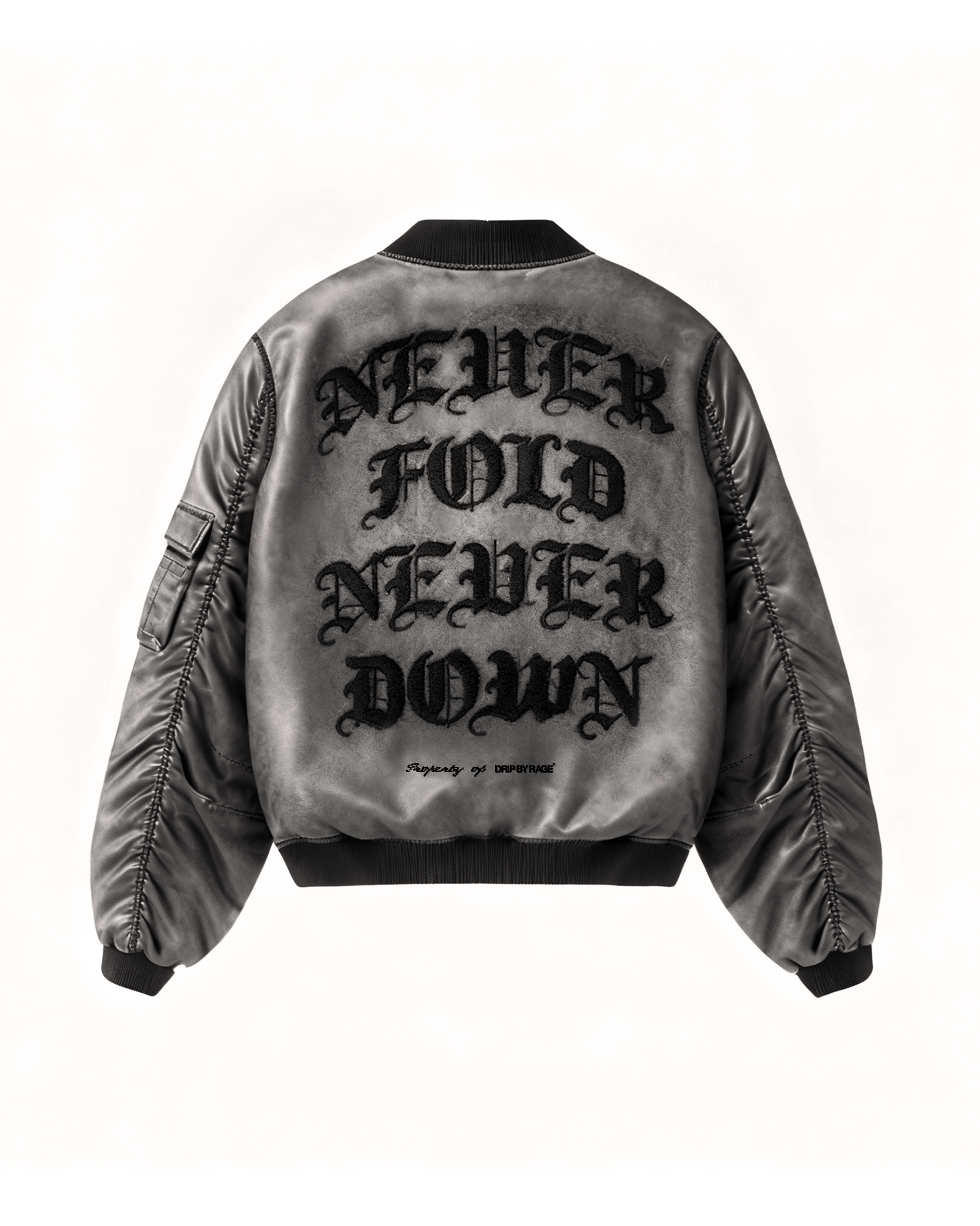 Never Fold Bomber Leather Jacket