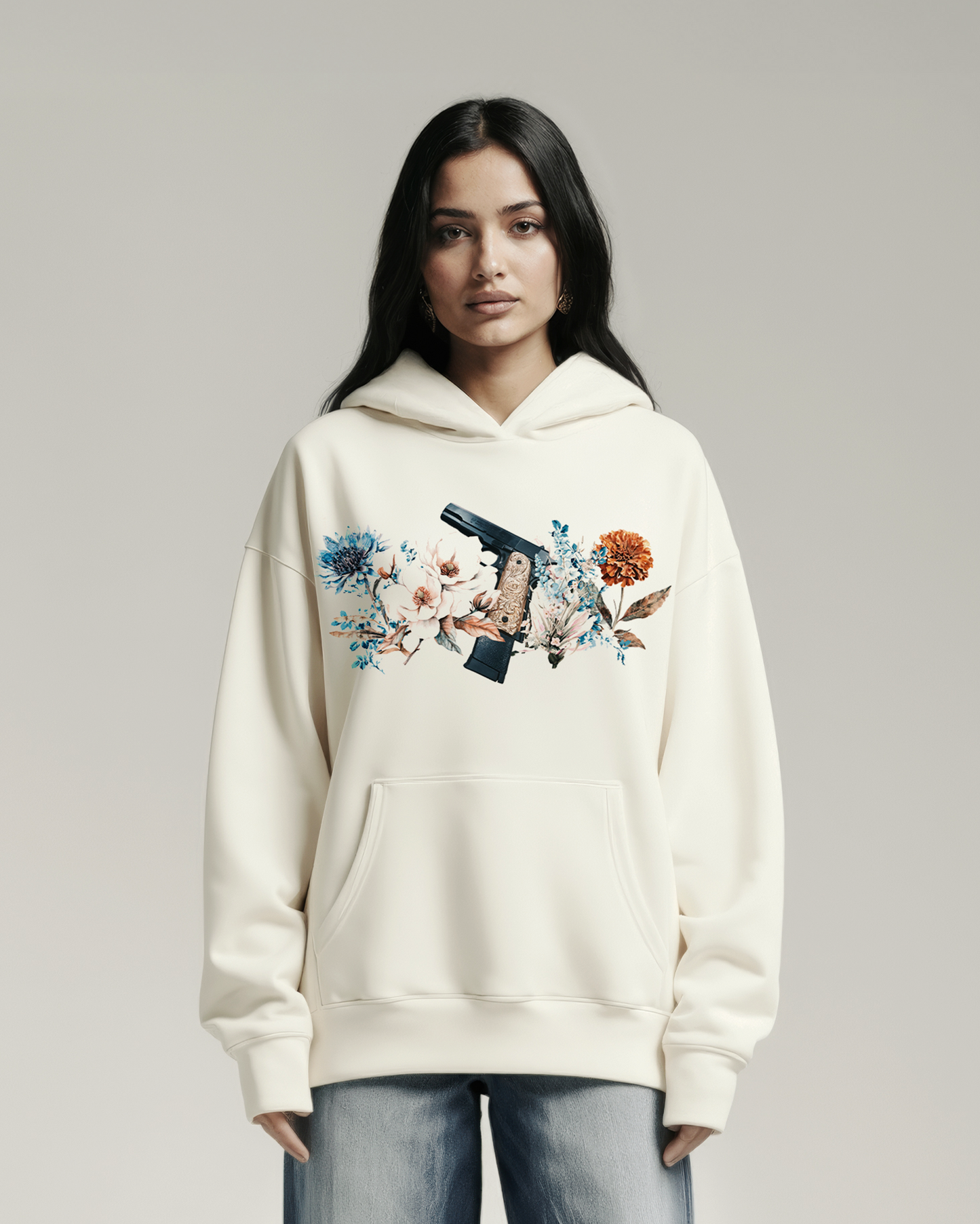SIDHU FLOWERS SUN FADED BOXY HOODIE