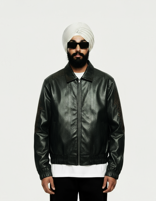 Snakeskin Leather Jacket