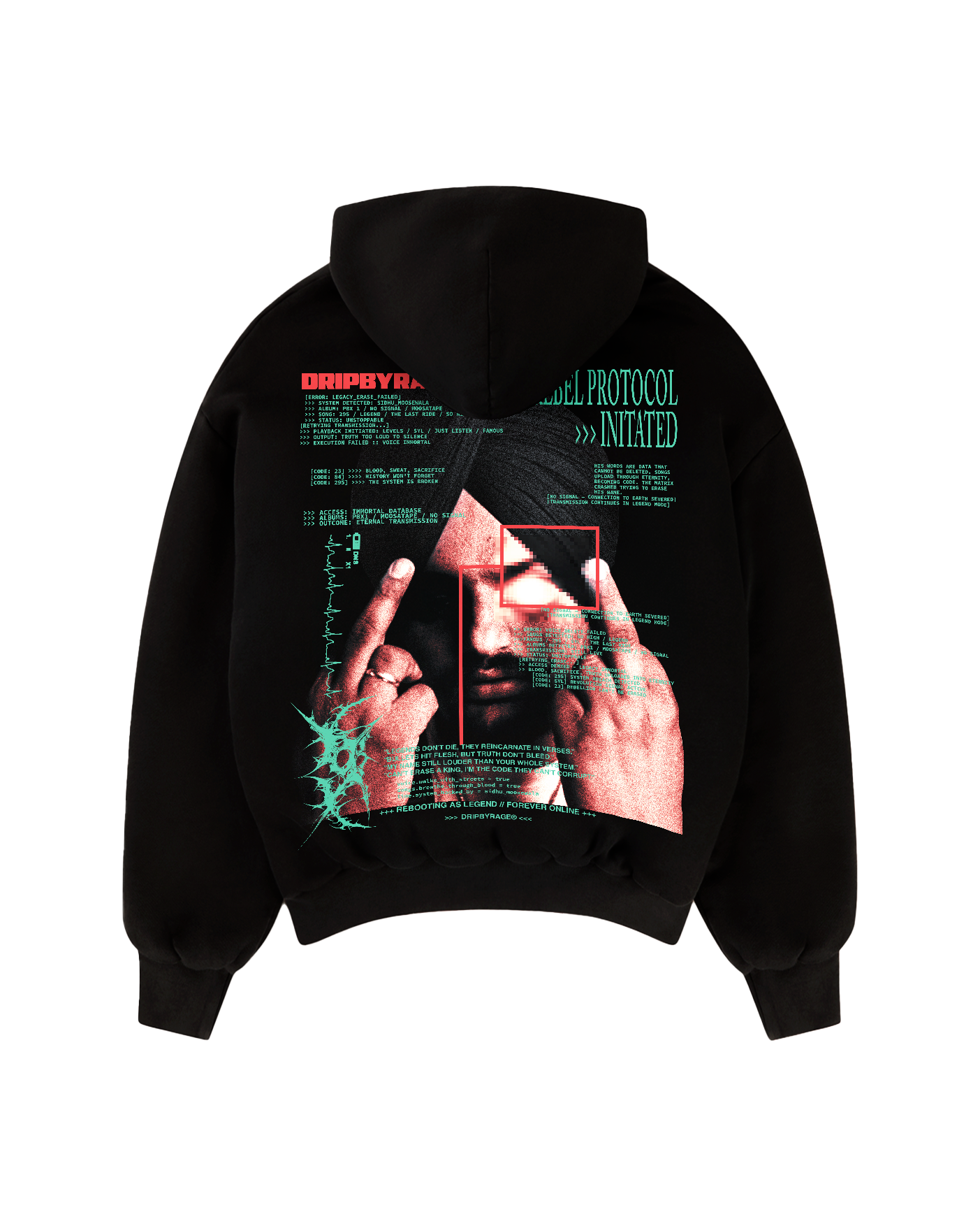 REBEL PROTOCOL SUN FADED BOXY HOODIE