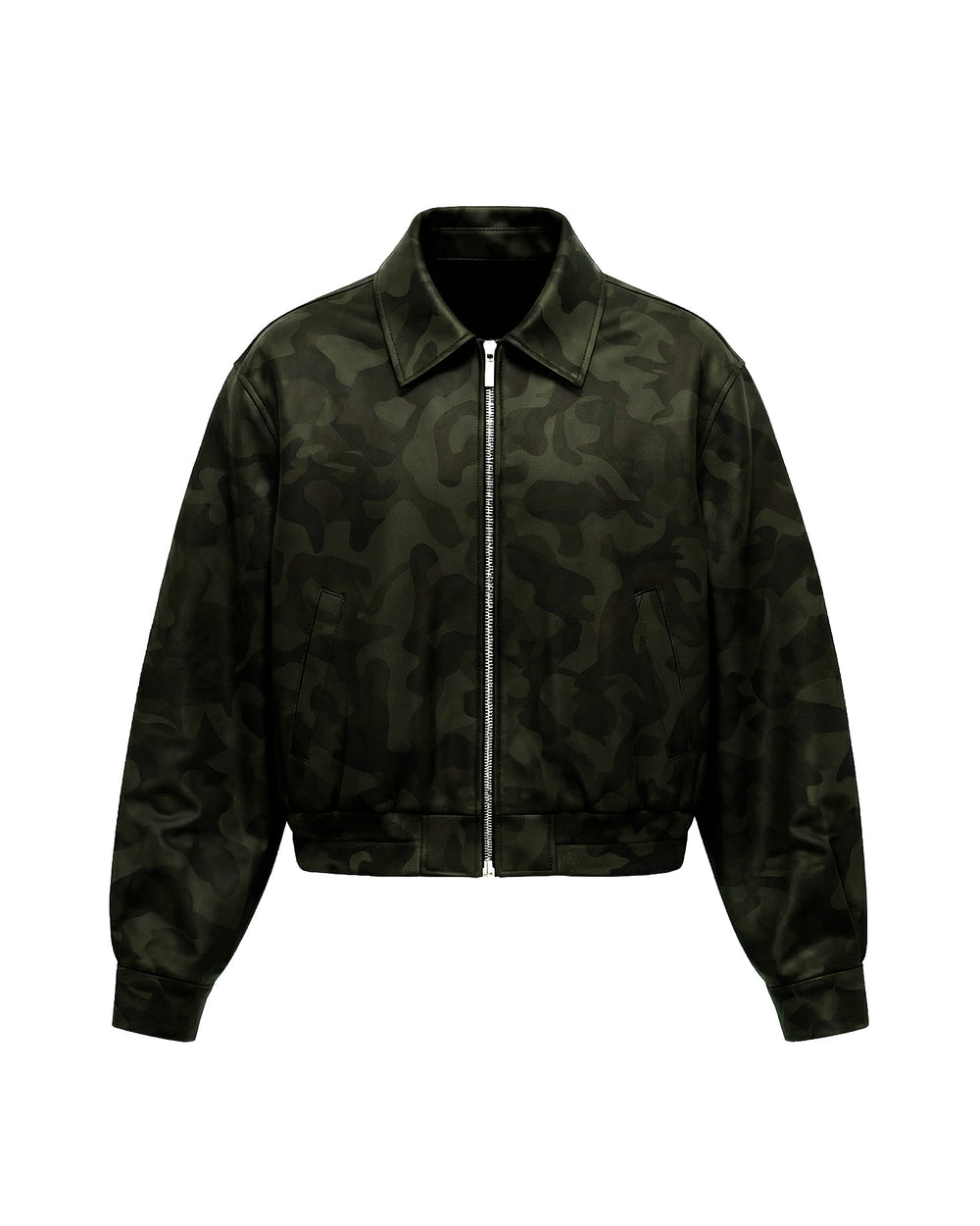 Camo Pattern Leather Jacket