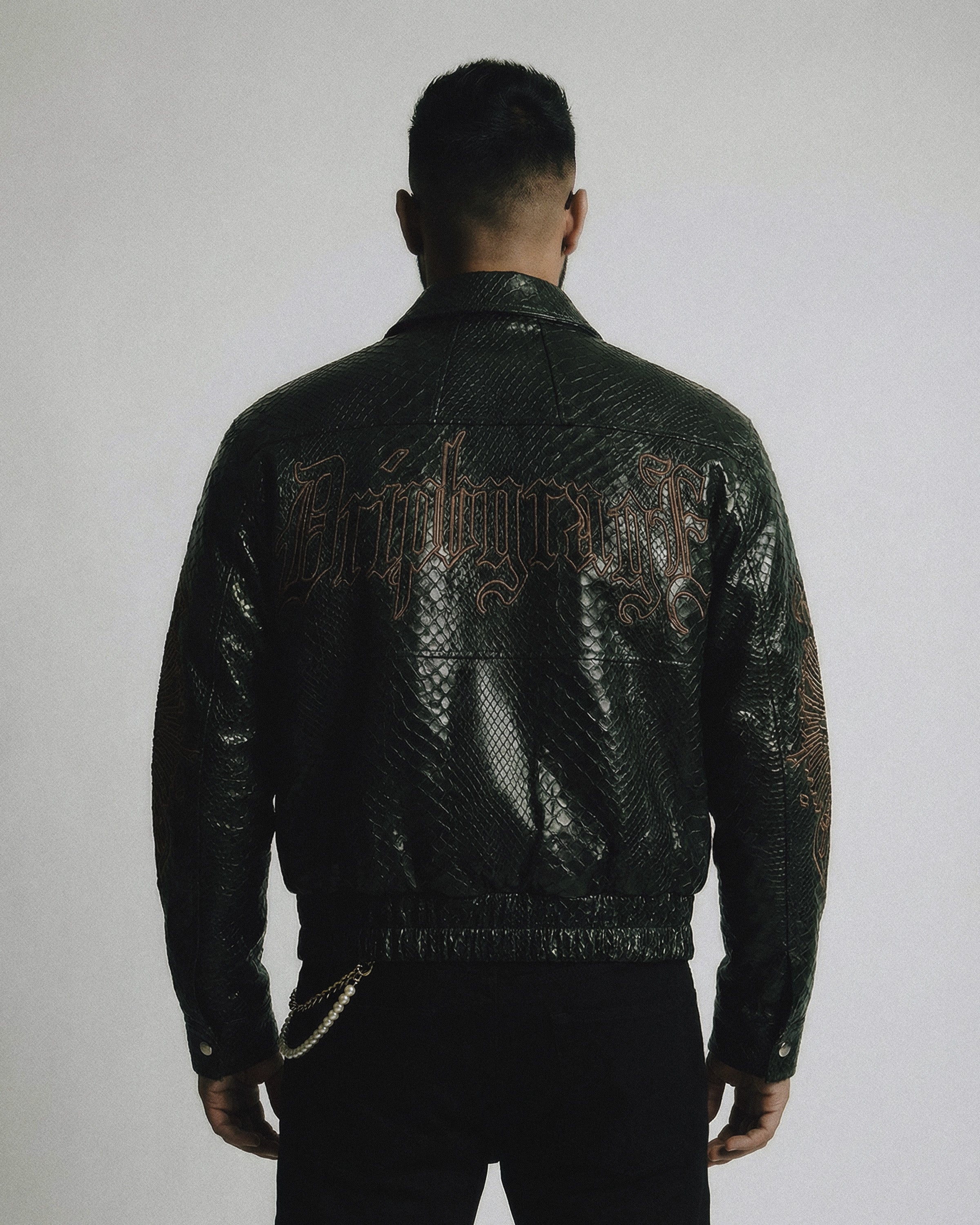 Snakeskin Leather Jacket