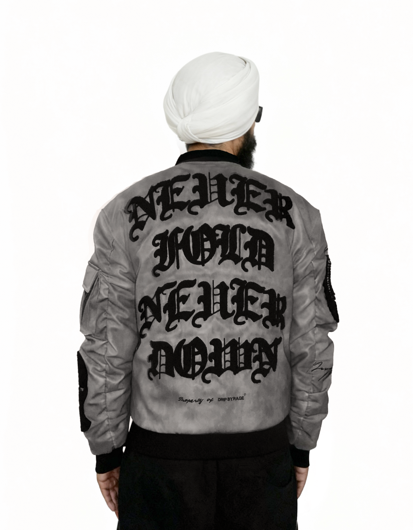 Never Fold Grey Bomber Jacket