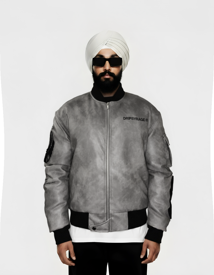 Never Fold Grey Bomber Jacket