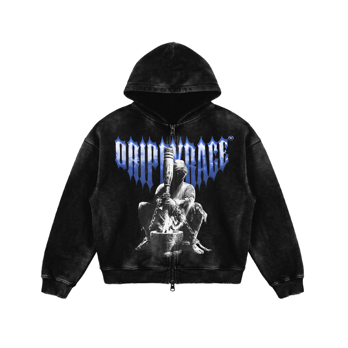 FLOWERS 1699 FADED ZIP-UP HOODIE