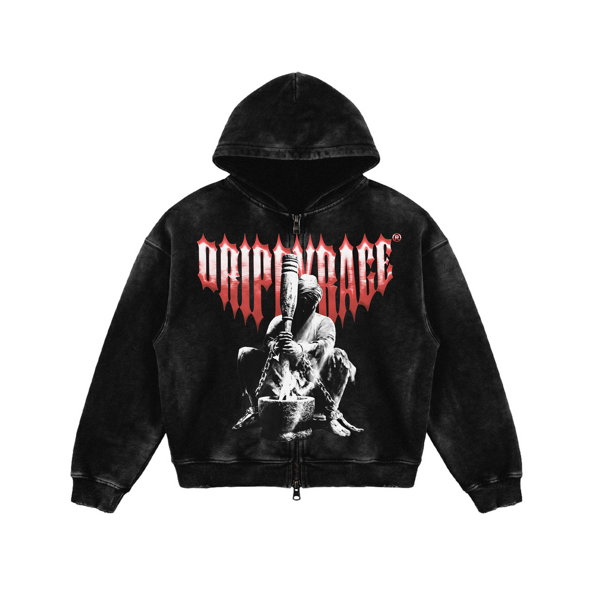 FLOWERS 1699 FADED ZIP-UP HOODIE