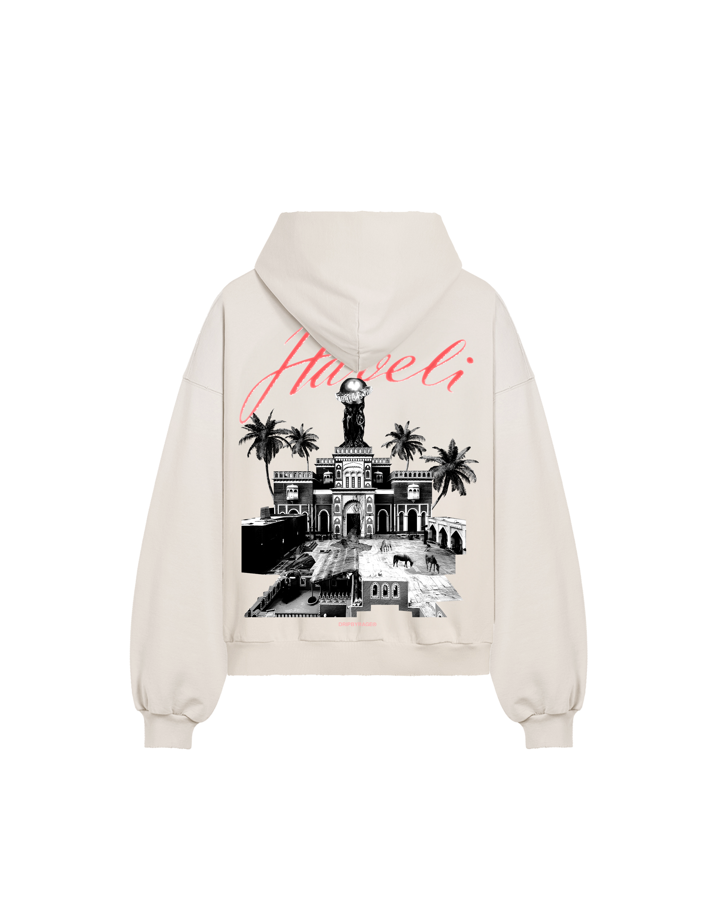 HAVELI BOXY DISTRESSED HOODIE