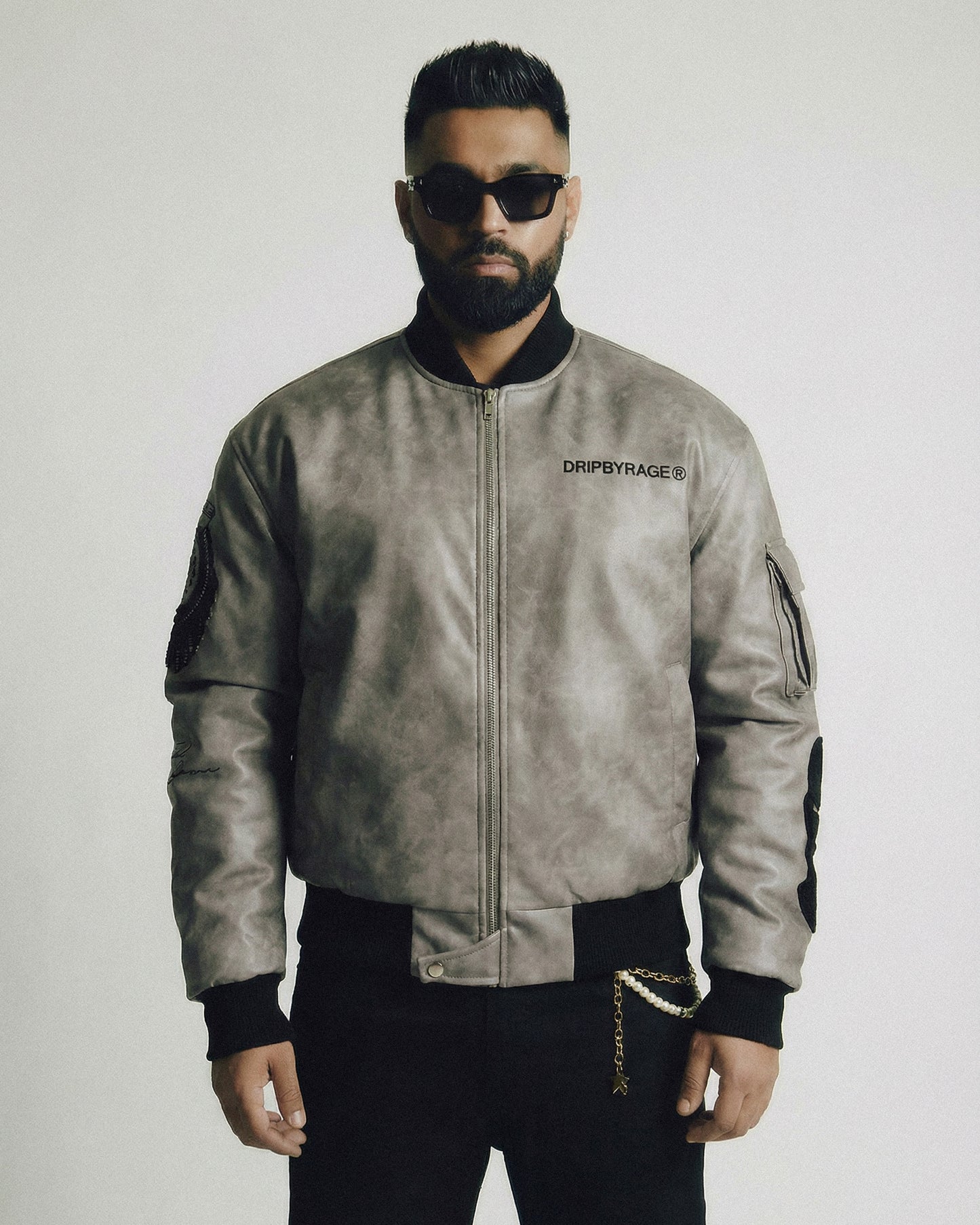 Never Fold Bomber Leather Jacket