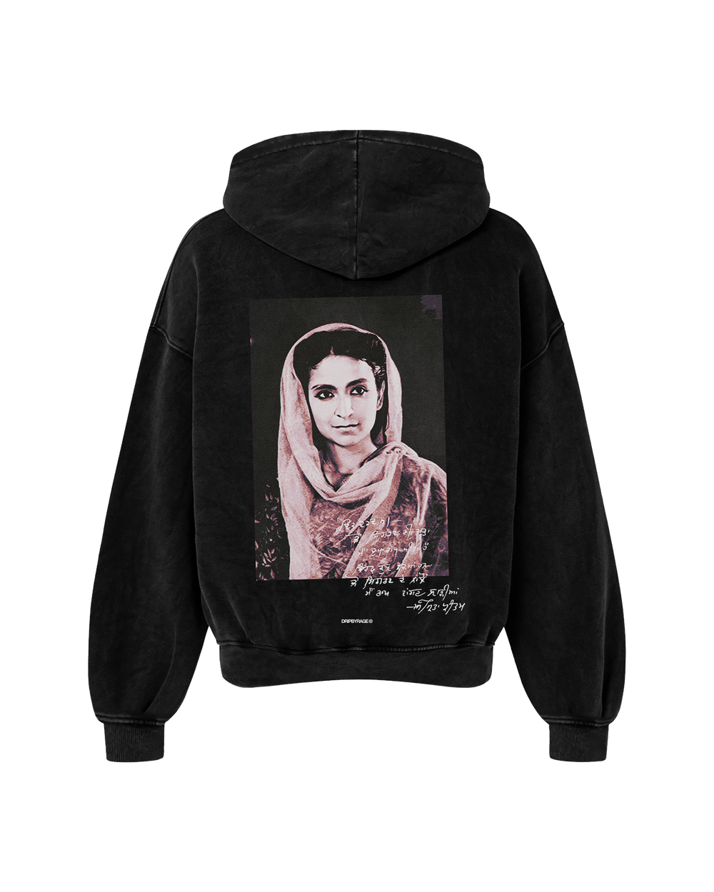 AMRITA OVERSIZED FADED HOODIE BLACK