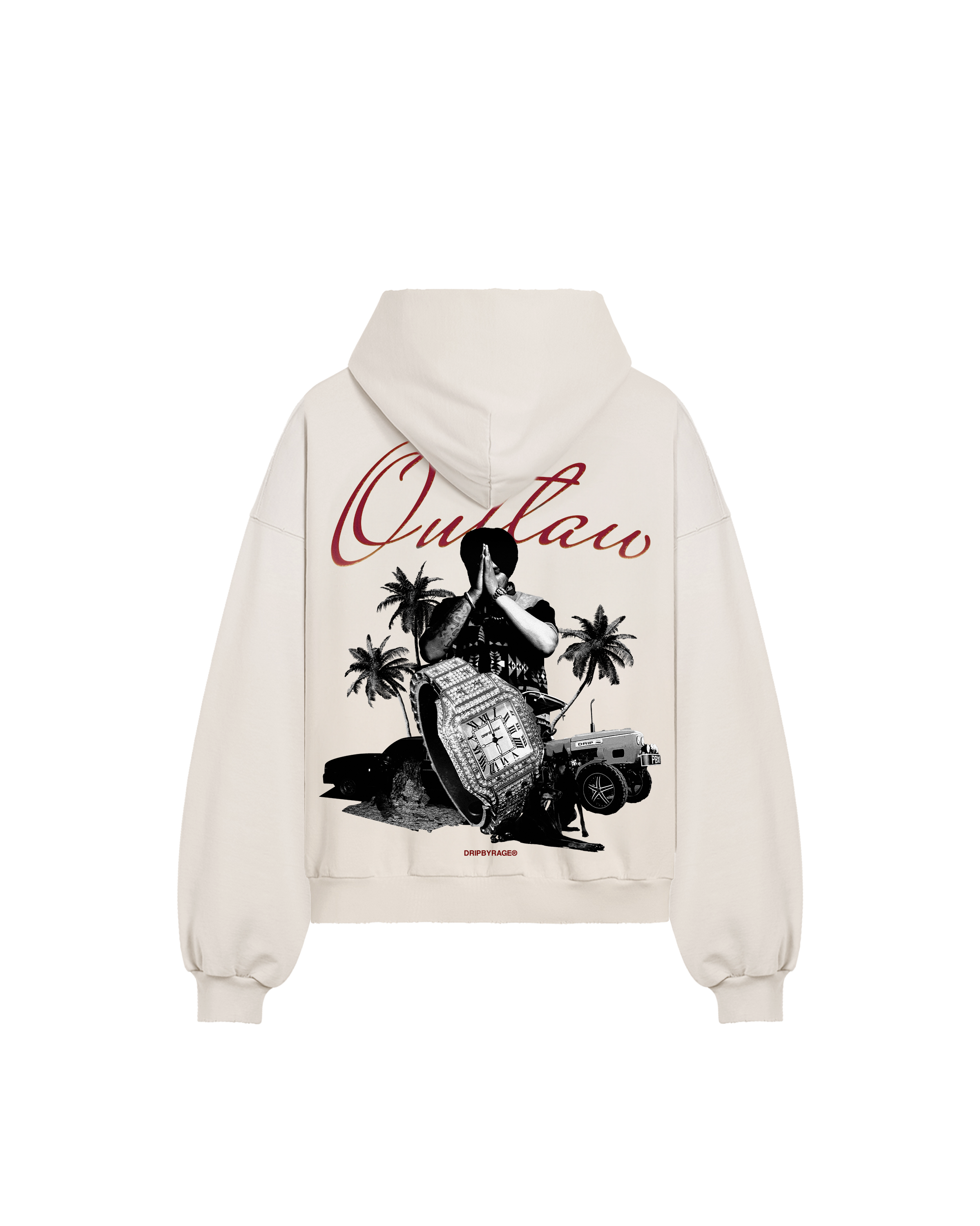 OUTLAW BOXY DISTRESSED HOODIE