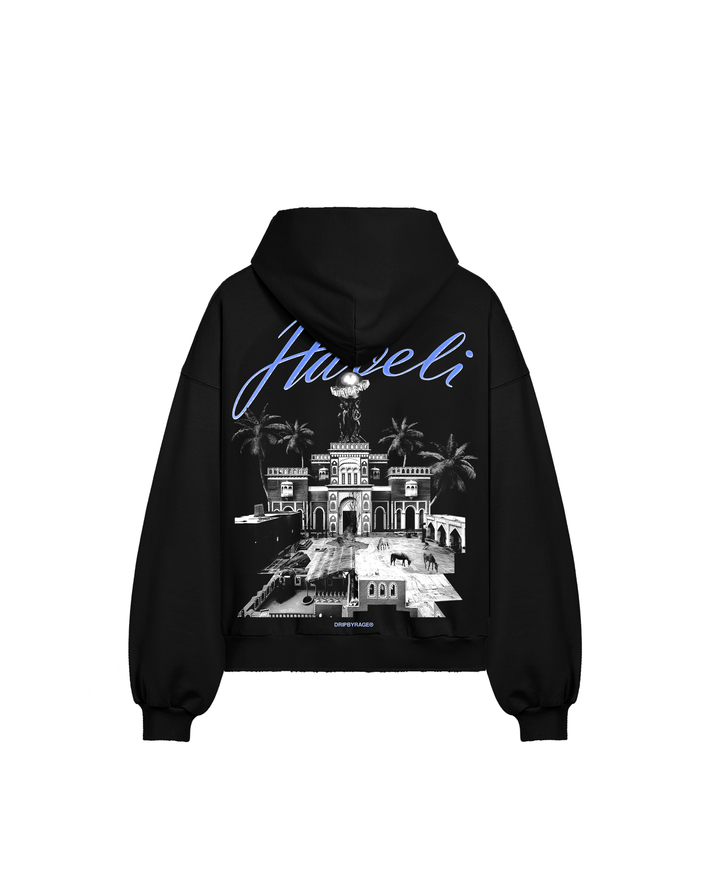 HAVELI BOXY DISTRESSED HOODIE