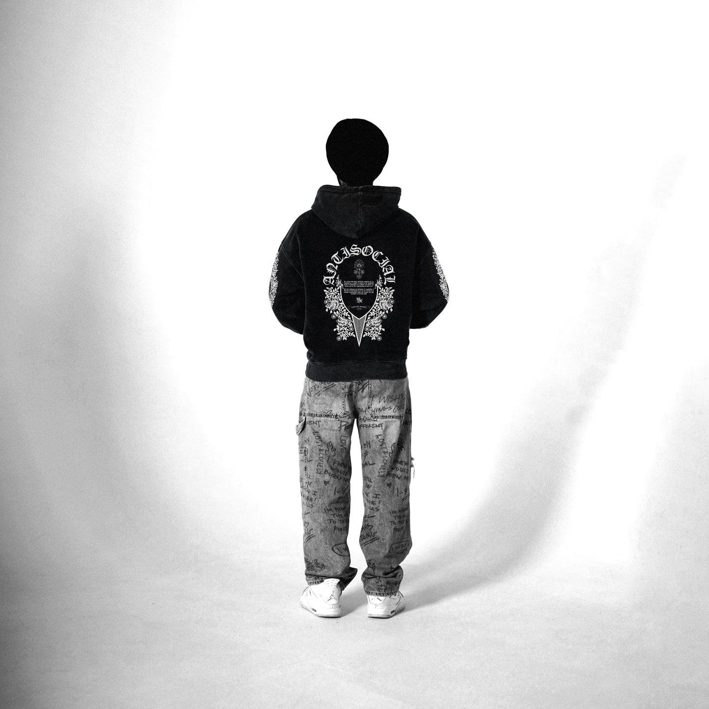 ANTISOCIAL OVERSIZED FADED HOODIE BLACK
