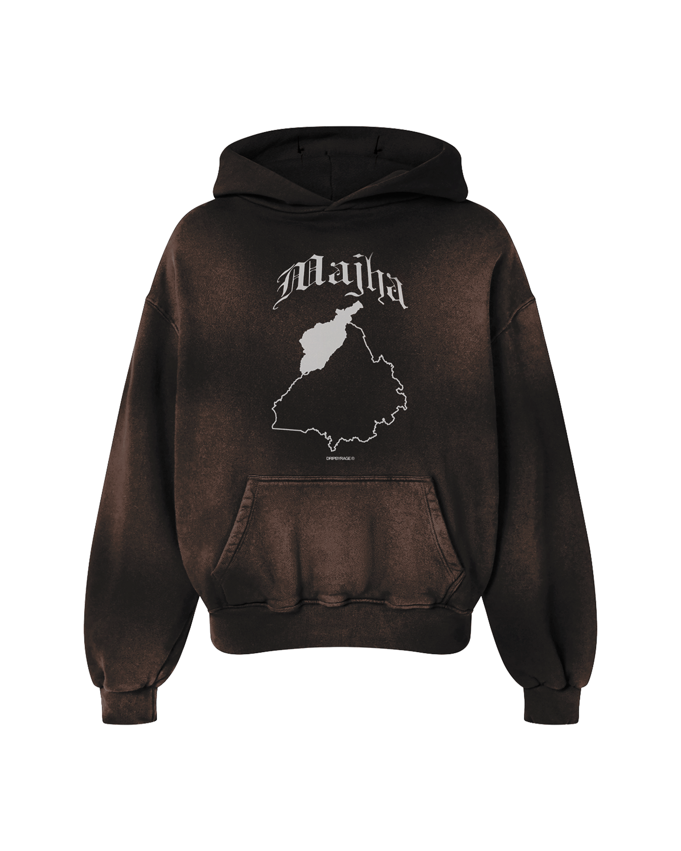 MAJHA OVERSIZED PREMIUM FADED HOODIE VINTAGE BURGUNDY